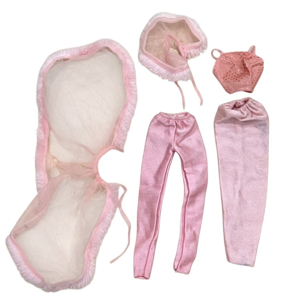 1981 Pretty in Pink Barbie Doll Pink Fashion Outfit Set 5 Piece Sheer